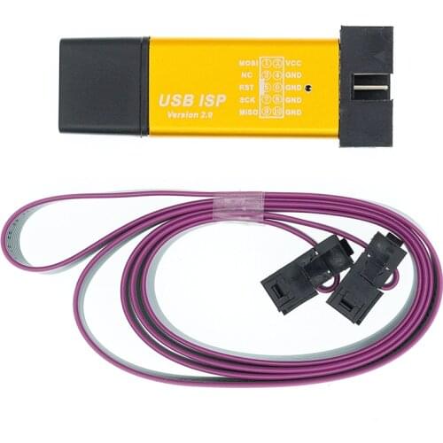 Aluminum shell USB ISP USBISP USBASP ASP Programmer for 51 ATMEL AVR WIN7 64 (Random color)