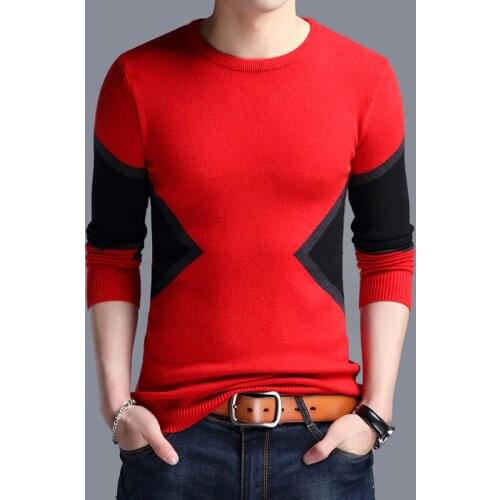 2021 New Sweaters Men Autumn Winter Fashion Pullovers Mens Sweaters Patchwork Breathable Slim Fit Pullover Knitted Sweater Men