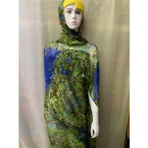 Most popular nigerian soft silk fabric 2020 high quality swiss lace fabric african silk and chiffon fabric 5yards L72702