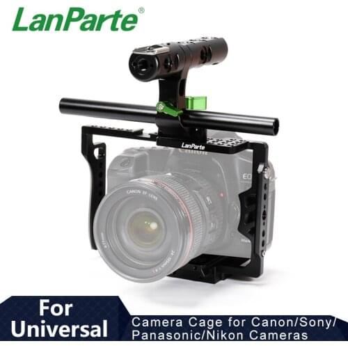 Lanparte Universal Camera Cage with Top Handle for 6D, 5D Mark II, S1, S1H, GH5s, GH4, a9, a7 and DSLR Accessories