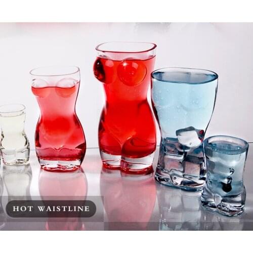 Funny creative sexy woman and man shape beer glass drinking cup mug