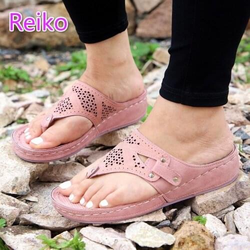 Ladies slippers 2021 summer hot style multicolor wedge heel large size flip flops 35-42 hollow womens shoes