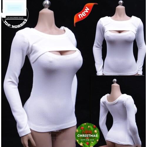 1/6 Female Clothing White Long sleeves T-shirt Lingerie Underwear 12 year old girls in underwear 12" phicen doll Body Figure