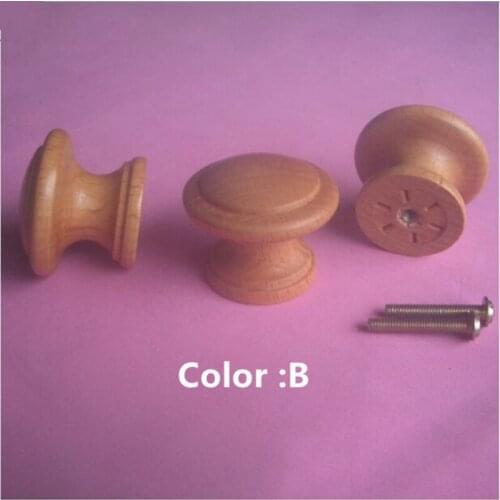 10pcs free shipping 35mm surlywood beech drawer knobs pulls America style furniture wood handle Mushroom knobs TV cabient handle