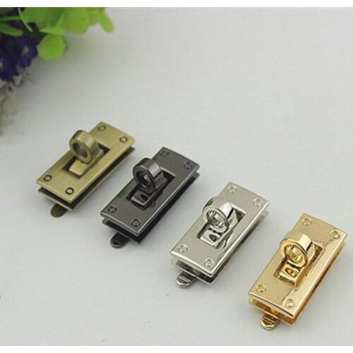 10 pcs/ lot Luggage hardware accessories Die casting twist lock Mortise lock Small square lock Handbags hardware accessories