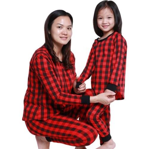 2021Mom Baby Christmas Pajamas Set Mother Baby Kids Newborn Red Plaid Christmas Day Family Nightwear Sleepwear 2019 30
