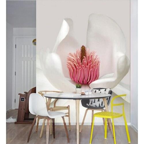 Custom 3D large mural,beautiful and fresh white flowers blooming flowers ,living room TV wall bedroom wallpaper