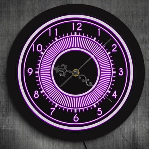 3D Wall Clock with LED Backlight Arabic Numerals Home Decor Modern Clock Wall Watch 3D Neon Sign Multi Colors Edge Lit Clock