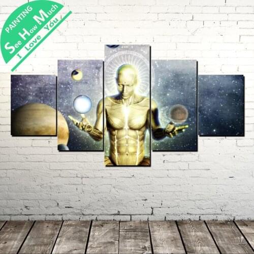 5 Piece Human meridian Pictures Canvas Painting Wall Art Pictures Prints on Canvas Home Decor Wall Poster Decoration for Bedroom