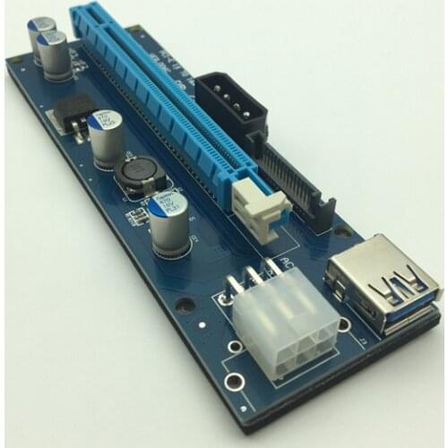 60cm PCI-E Express Riser Card 1X To 16X Extender With Led Light USB 3.0 SATA to 6Pin Power for BTC Bitcoin Mining Antminer Miner