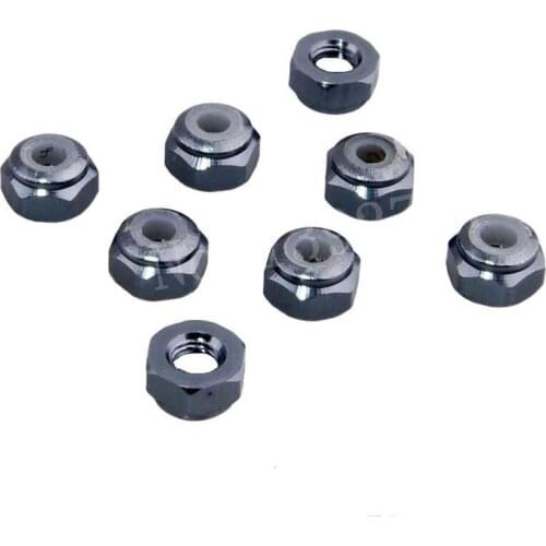8Pcs/Lot HSP Upgrades Aluminum Nylon Nut M3 102048 Upgrade Parts HSP 02102 For 1/10 Scale Models RC Model Car