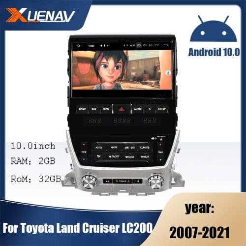 Android 10.0 touch screen Car DVD Player GPS Navigation For TOYOTA Land Cruiser LC200 2007-2021 10inch screen whit DVD