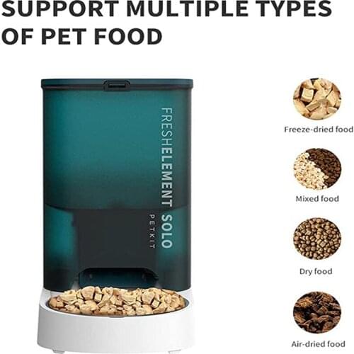 Fresh Element Solo Automatic Dog Cat Feeder APP Control, Supports Multiple Food Types, Dual Power Supply Food Dispenser For Cats