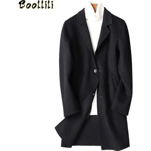 Boollili 100% Wool Coat Men Double-sided Korean Jacket Cashmere Long Coat Autumn Mens Jackets Plus Size Casaco Masculino