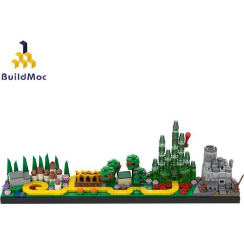 Buildmoc City Buildings Movie The Wizard of Oz Architecture Skyline MOC Magic Castle House Building Blocks Bricks Toys Kids Gift