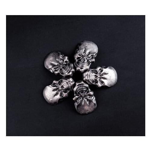 1.7X2.8CM 10pcs Antique Silver Skull Studs Leather Handcraft Decor Saddle Concho