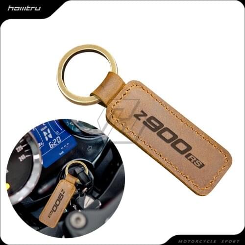 Motorcycle Keychain Real Cowhide Key Ring Case for Kawasaki Z900RS Cafe Z900 RS