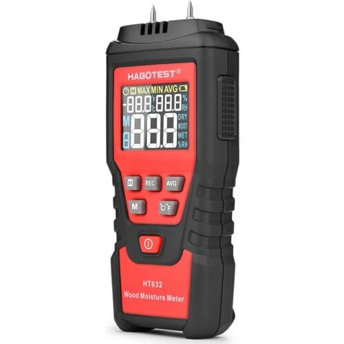 HABOTEST 0-99.9% Digital Wood Moisture Meter Wood Humidity Tester Hygrometer Timber Damp Paper Concreate Cement Detector Tester