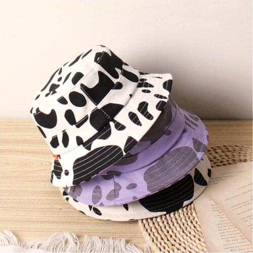 Kids Baby Bucket Hats Summer Boys Girls Leopard Print Short Brim UV Protection Caps Children Fisherman Hats 2-6Y
