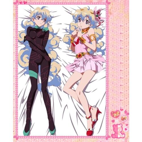Anime Cartoon Tengen Toppa Gurren Lagann Double-Sided Bolster Hugging Pillowcase Peach Skin 2 Way Pillow Case Cover No.55062