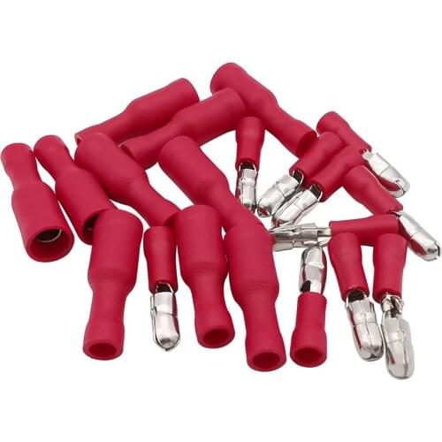 FRD1.25-156 FRD1-156 MPD1.25-156 MPD1-156 Red Male Female Bullet Insulated Wire Connector Crimp Terminals Wiring Cable Plug