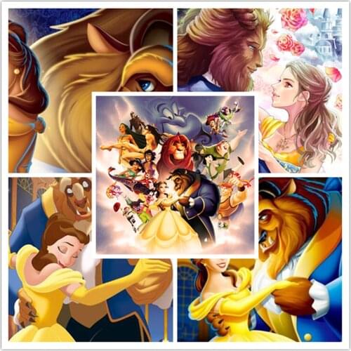 Disney 5D DIY Diamond Painting Beauty And The Beast Belle Full Circle Diamond Embroidery Exquisite Handmade Decorations