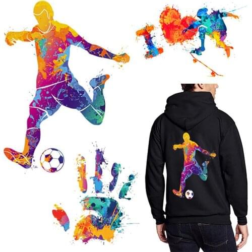 Creative Horse Heat Transfer Patches Cat Thermal Stickers Football Iron-on Printing Sticker For Clothing T-shirt Badge DIY Decor