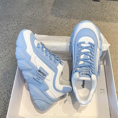 Chunky Sneakers Women 2021 Fashion Platform Shoes Ladies Mixed Colors Slip On Casual Sneakers Spring Female Vulcanize Shoes 2021