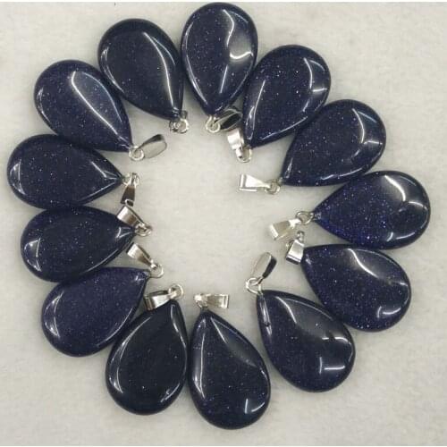 2018 Fashion Hot Sell high quality blue sand stone water drop pendants jewelry making charms 50pcs/lot wholesale free shipping