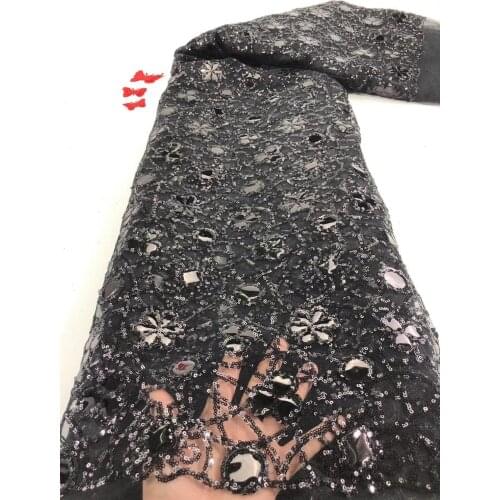 Hot selling nigerian Embroidered tull net lace fabric with good quality SYJ-106881 for wedding dress