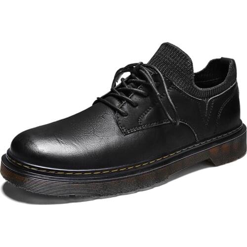 Mens Genuine Leather Shoes Soft Business Shoes Oxford Shoes Lace Up Business Korean Breathable Men Casual Shoes