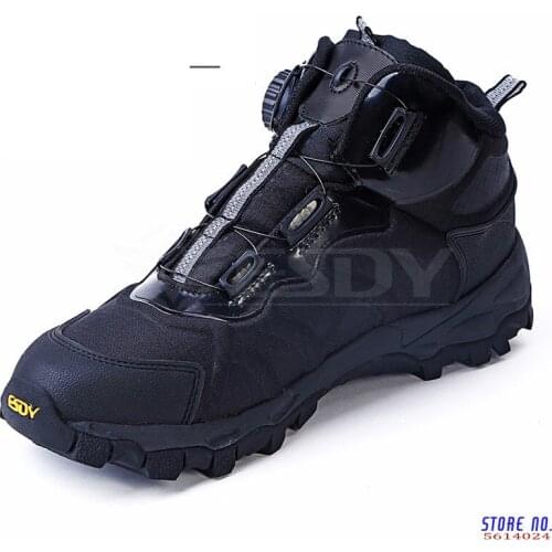 Men Tactical Military Boots Winter Leather Lace Up Combat Army Ankle Boots Mens Flat Safety Work Shoes