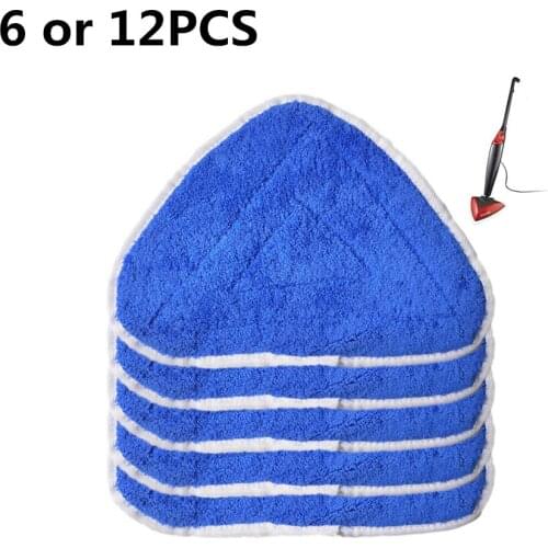 6 or 12PCS Behogar Replacement Washable Reusable Blue Microfiber Mop Pads for Vileda/O-Cedar Hot Spray Steam Mop