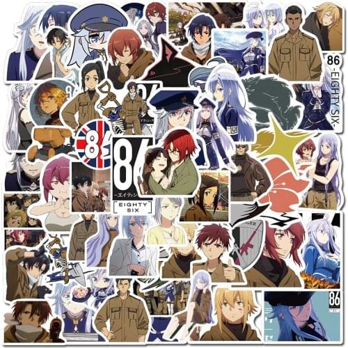 10/60pcs Japanese Anime 86 Eightysix Stickers For Furniture Wall Desk Chair Toy Car Trunk Decal TV Motorcycle