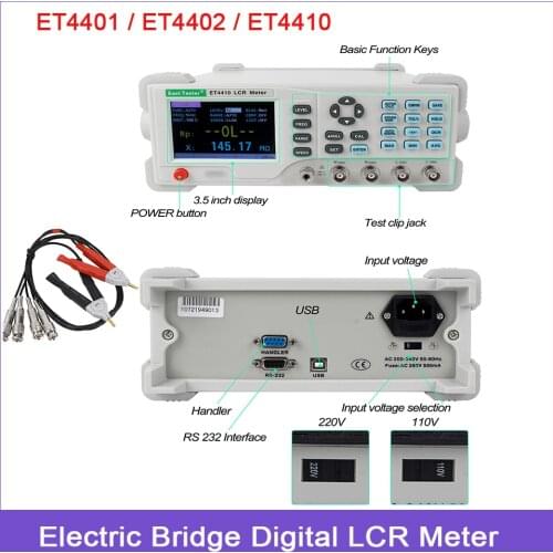 NEW Electric Bridge ET4401/ET4402/ET4410Resistance Impedance Capacitance Inductance Measure Instrument Desktop Digital LCR Meter