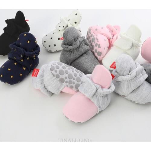 Newborn Infant First Walkers Cotton Soft Anti-Slip Step Shoe Baby Cartoon Warm Indoor Home Cotton Shoes Unisex Baby First Shoes