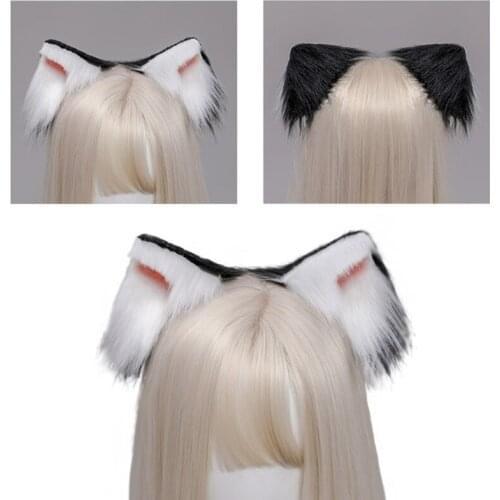 Lovely Faux Fur Kitten Ears Lolita Hair Clips Japanese Anime Cosplay Furry Animal Hairpins Halloween Costume Party Props