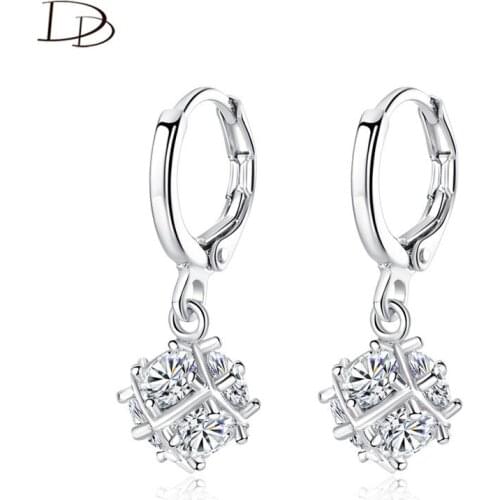 DODO Six Shining AAA Zircon Ball Shaped Fashion Drop Earrings For Women White Gold Color Kpop Brincos Jewelry Wholesale E280