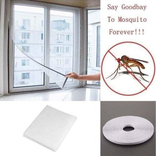 Indoor Insect Fly Mosquito Net Screen Curtain Mesh Bug Mosquito Netting Door Window Screen Self-adhesive Protection with Tape