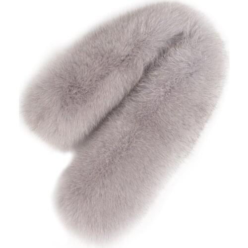 Harppihop fox fur scarf New Style Women Winter Fox Fur Scarves Real Fur Mufflers with Magnet Easy Wear 100% Fox Fur Collar Scarf Ring 58X12cm