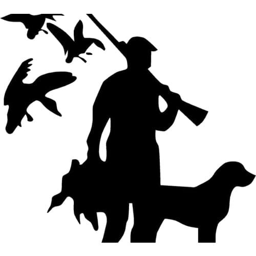 Duck Hunting Dog Fashion Vinyl Decals Car Stickers Car-styling Waterproof Automobile Accessories Decoration,14cm*12cm