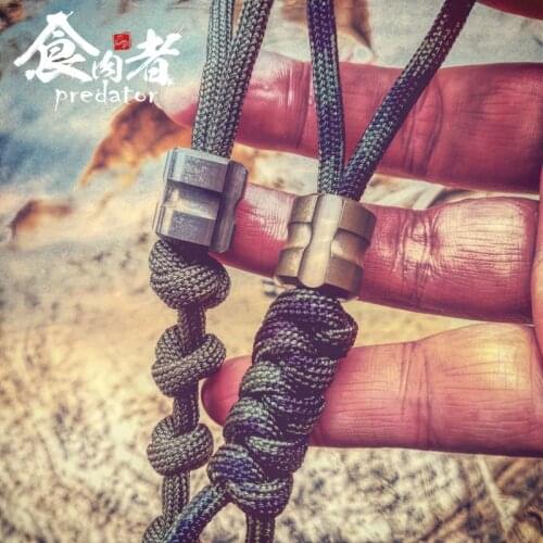 Titanium alloy knife pendant rope pendant handmade DIY umbrella rope hanging buckle tube bead necklace key ring pendant personal