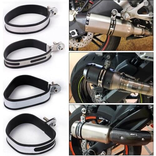 90mm 100mm 110mm 135 mm Universal Fixing Bracket Motorcycle Exhaust Pipe Stainless Steel Carbon Fiber Holder Muffler Clamp Ring