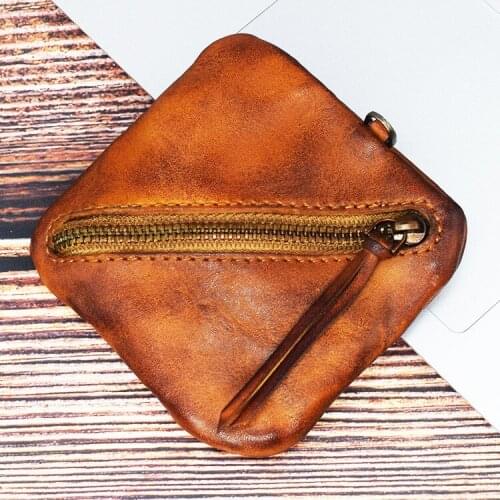 First layer genuine leather vintage coin purse bag wallet