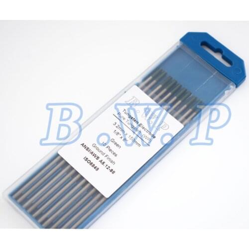 Big Current Tig Electrodes Pure Tungsten WP 1/8"x6" 3.2mmx150mm For AC Welding Pack of 10