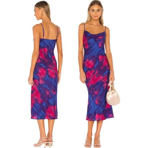 2021 New Womens Sexy Sleeveless Dress, Casual Printing Sling Skirt, Tight High Waist Tie-dye Clothing