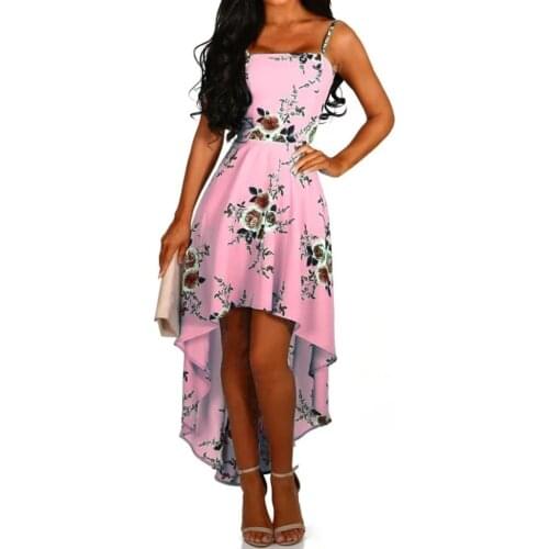 Dresses Slim Beach Dress Summer Fashion Women Sling Dresses Casual Backless Dress Ladies Floral Printed Dress