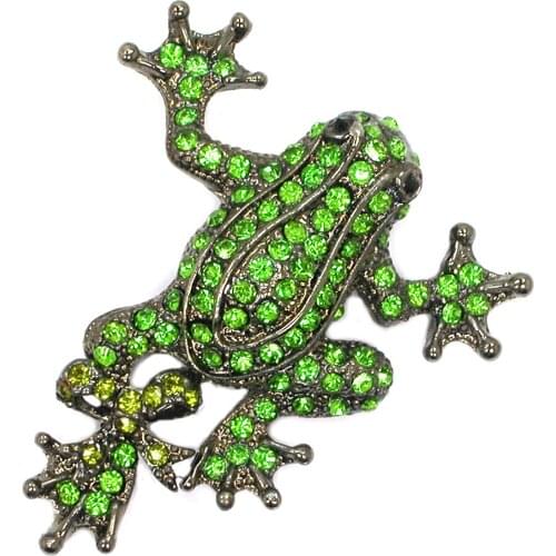 12pcs/lot Wholesale Rhinestone Frog Pin brooches jewelry gift brooch C102389