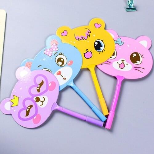 36pcs cartoon animal fan ball pen, children gifts, lovely creative Korean stationery, primary school prizes wholesale