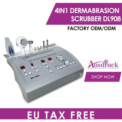 4in1 Microdermabrasion Diamond Facial Skin Scrubber Wrinkle Remover Ultrasonic Hot Cold Hammer Micro Dermabrasion Machine CE